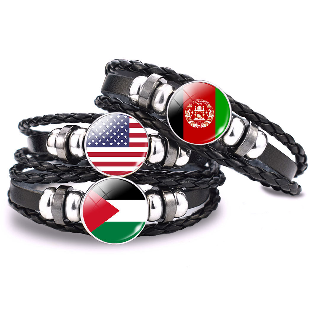 World Flag Bracelet Woven Twisted