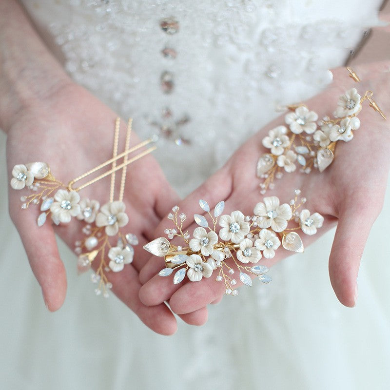 Ohrringe Haarspangen Set Handgefertigte Keramik-Accessoires