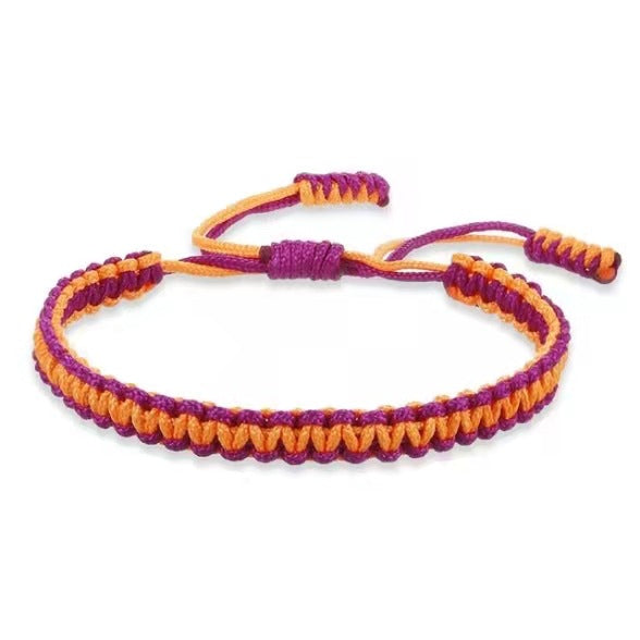 Pulseras de cuerda hechas a mano multicolor para hombres y mujeres