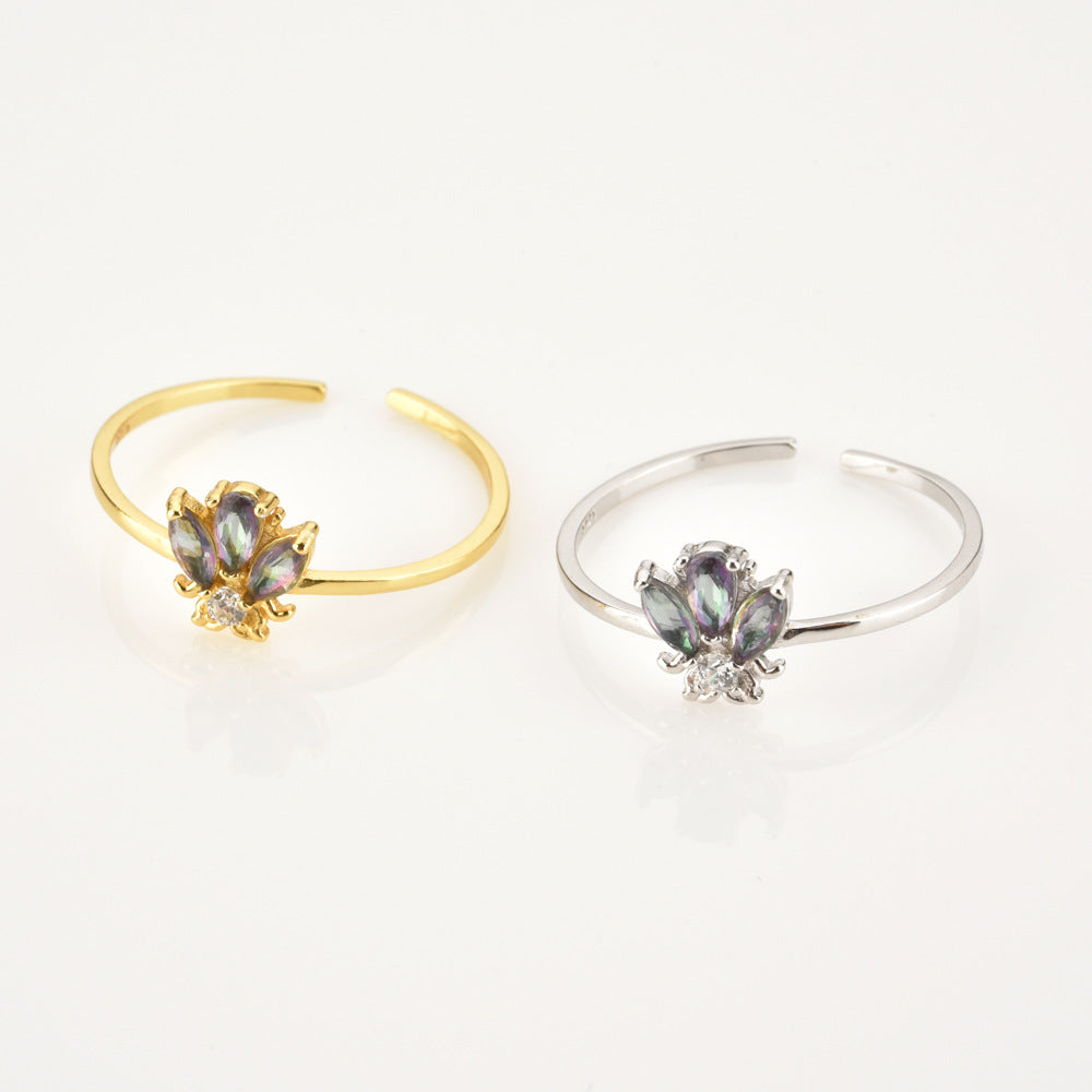 Verstellbarer Bienenstock-Ring aus Sterlingsilber, Lebhafter Mund, Feiner Schmuck