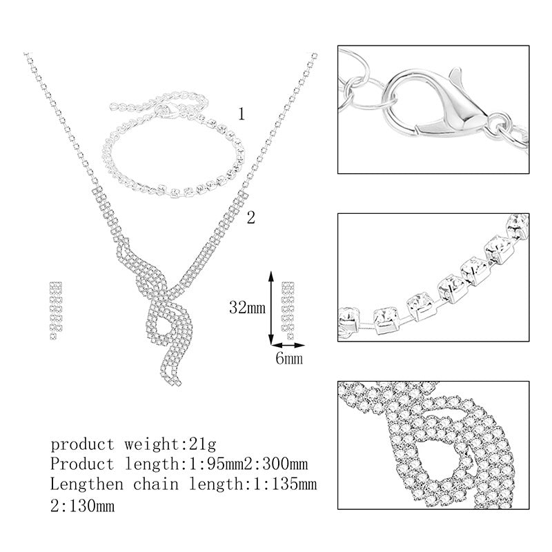 Modische Braut Brautjungfern Schmuckset Luxus 3-teiliges Set
