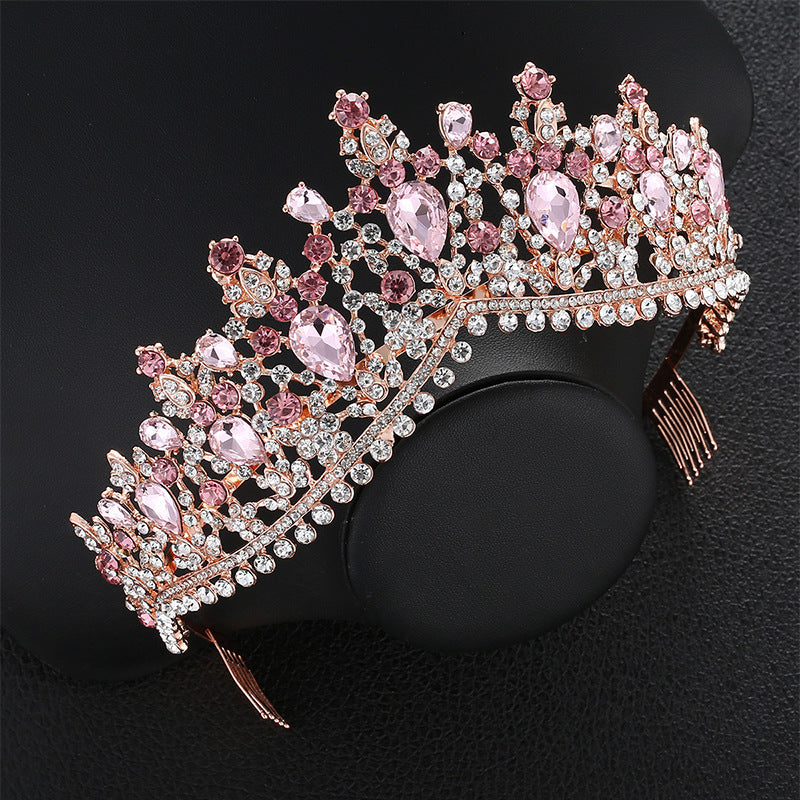 Diadema barroca nupcial con diamantes de imitación para vestido de princesa