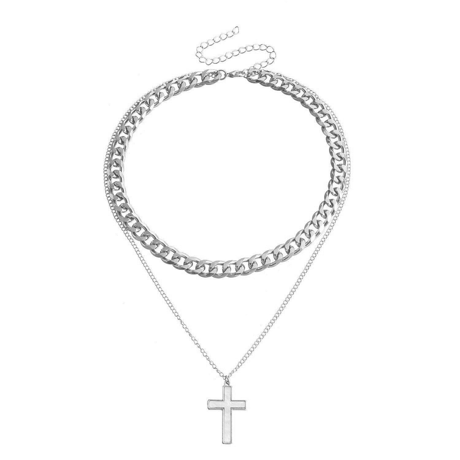 Women's Fashion Simple Double Layers Loving Heart Fritillary Pendant Necklace