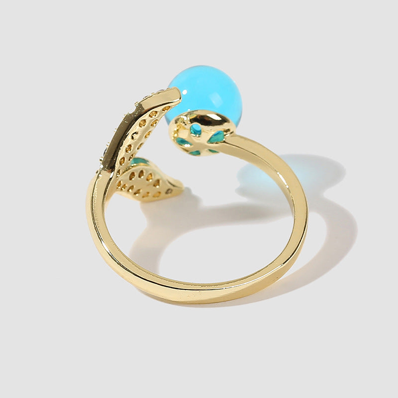 Kreativer Modeschmuck Einfacher Ozeanperlen-Meerjungfrauenschwanz-Ring