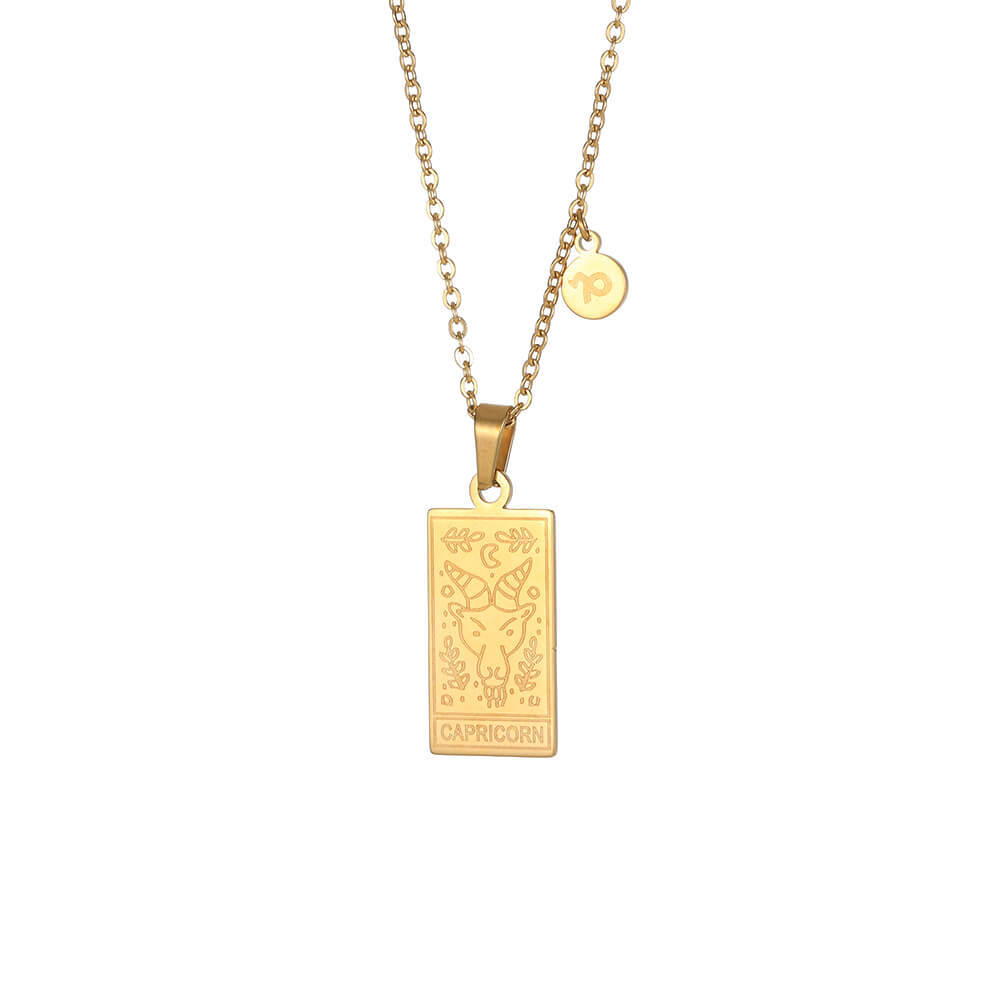 Stainless Steel Constellation Square Constellation Tag Scorpio Couple Necklace
