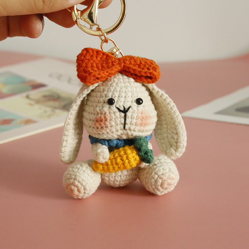 Exquisite Wool Crocheted Rabbit Pendant