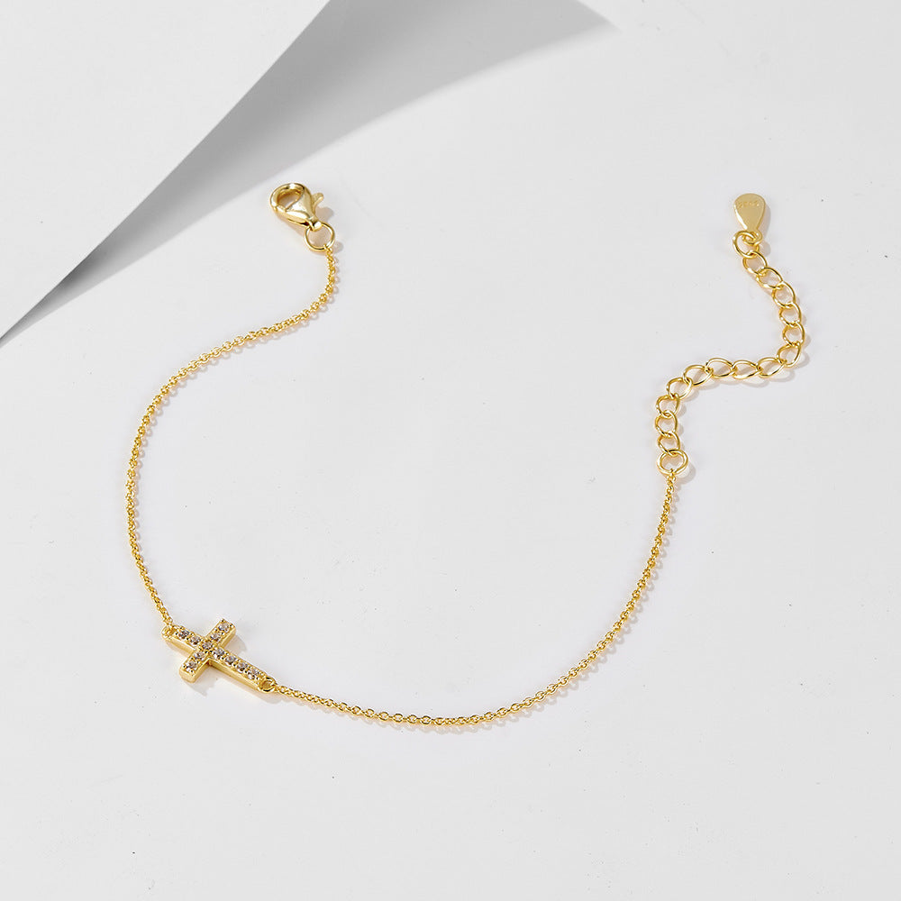 Pulsera de Diamantes Cruzados Sencilla Versátil