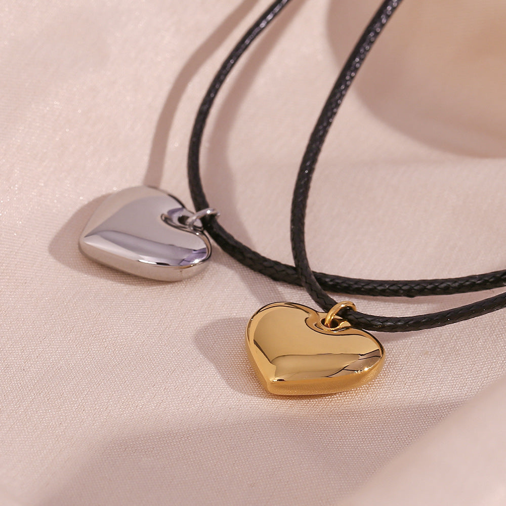 Modeschmuck Damen Edelstahl Seilkette Pfirsich Halskette