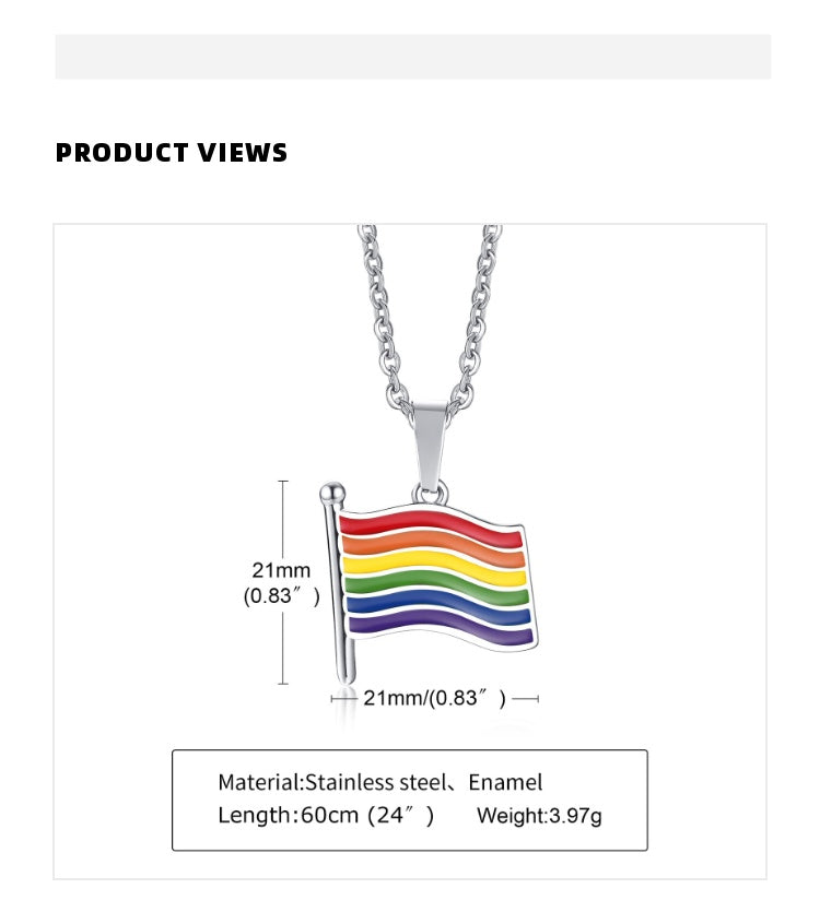 Regenbogenflagge LGBTQ Paar Halskette Unisex Accessoires