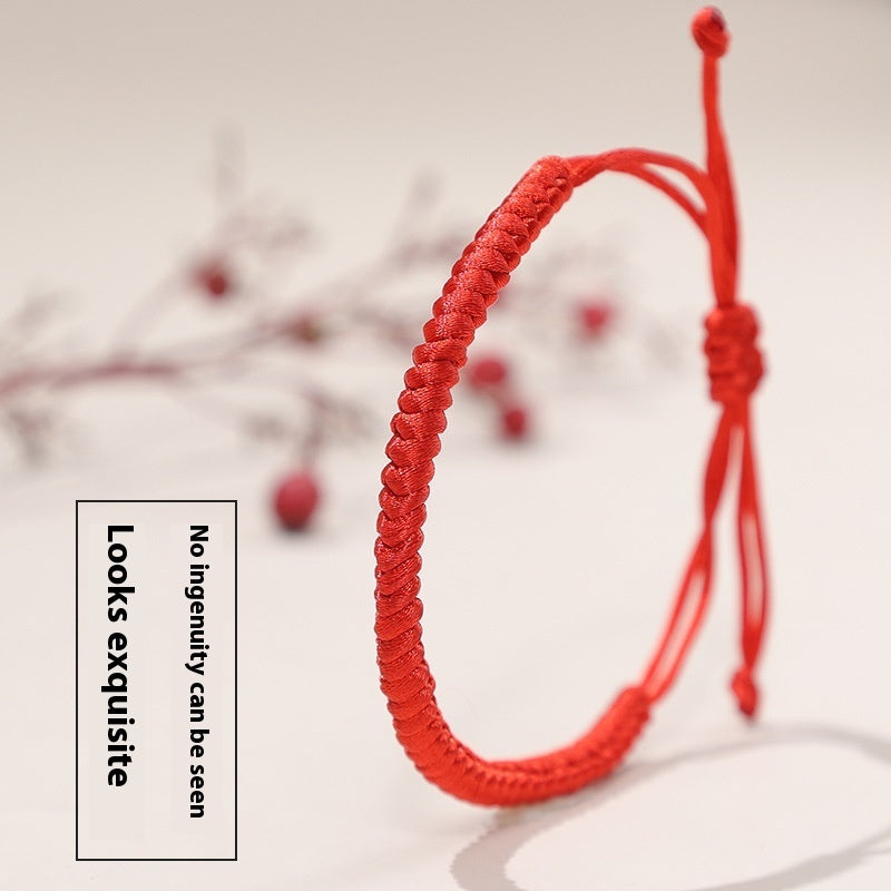 Solid Color Dorje Knot Red Rope Hand-woven Adjustable Length