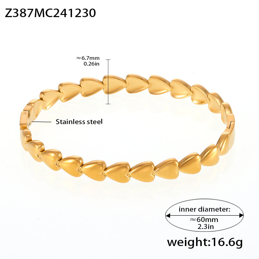 Online Sensation Heart Gold-plated Stainless Steel Bracelet Light Luxury