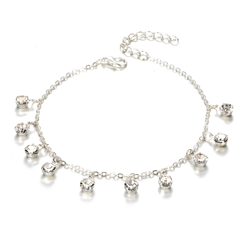 Tobillera Sencilla de Aleación con Diamantes para Mujer