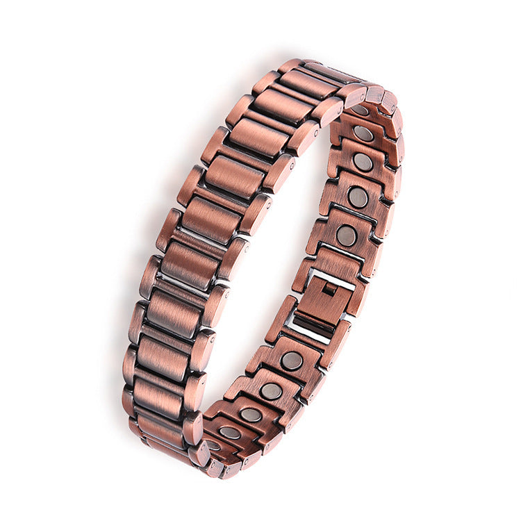 Retro Red Copper Men's Magnetic Therapy Bracelet