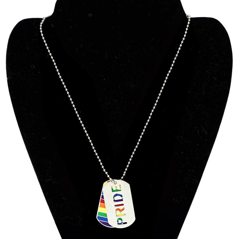 LGBT Pride Liebe Regenbogen zweilagige Anhänger Halskette