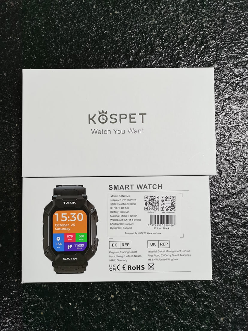 Outdoor Smartwatch 5ATM IP69K Wasserdicht Bluetooth