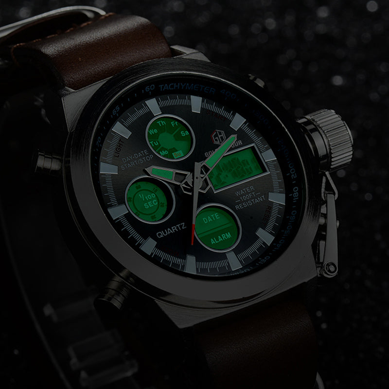 Relógio Masculino Luxusmarke Herrenuhren Herren Quarz Stunde Analog Digital LED Sportuhr Herren Armee Militärische Armbanduhr