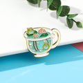 Niedlicher Frosch Tier Emaille Anstecknadel Brosche Tasse