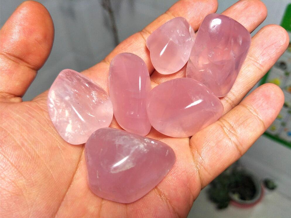 6 pieces set price natural powder crystal bare stone