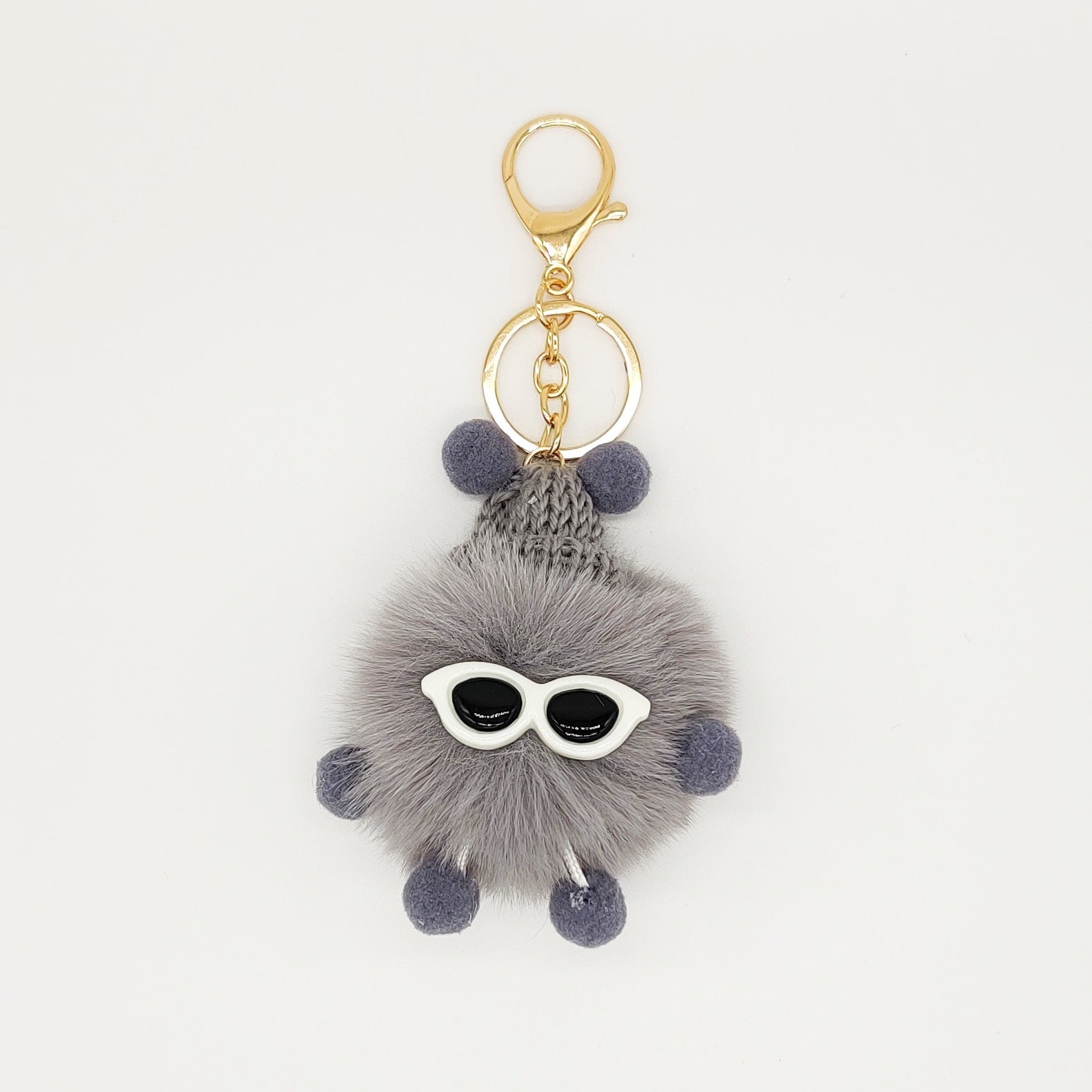 Llavero de peluche adorable "Elf" con forma de briquetas pequeñas de piel de conejo Rex
