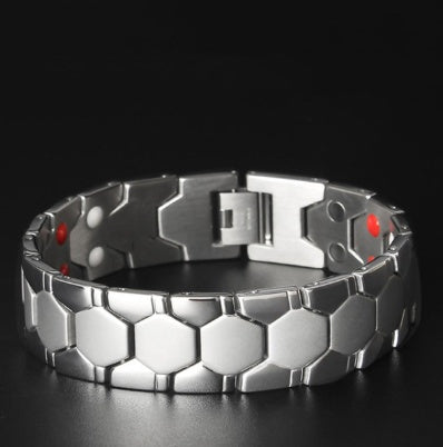 Pulsera de titanio magnética 4 en 1 de bioenergía para hombre, pulsera retorcida magnética saludable para la artritis