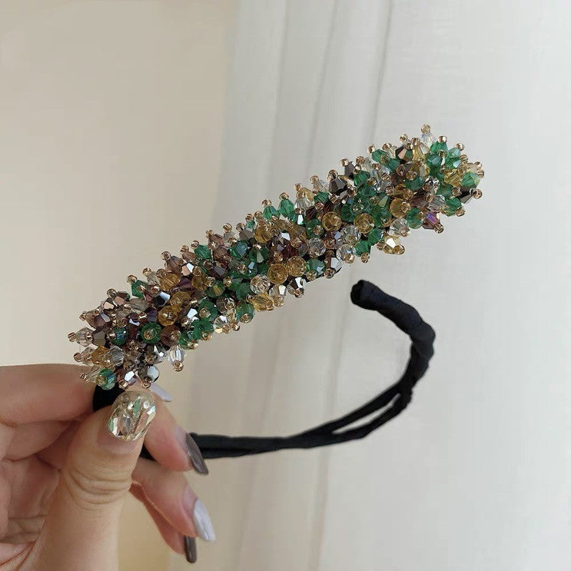 Conjunto de pelo de cristal con perlas y flores de Xiaoxiangfeng