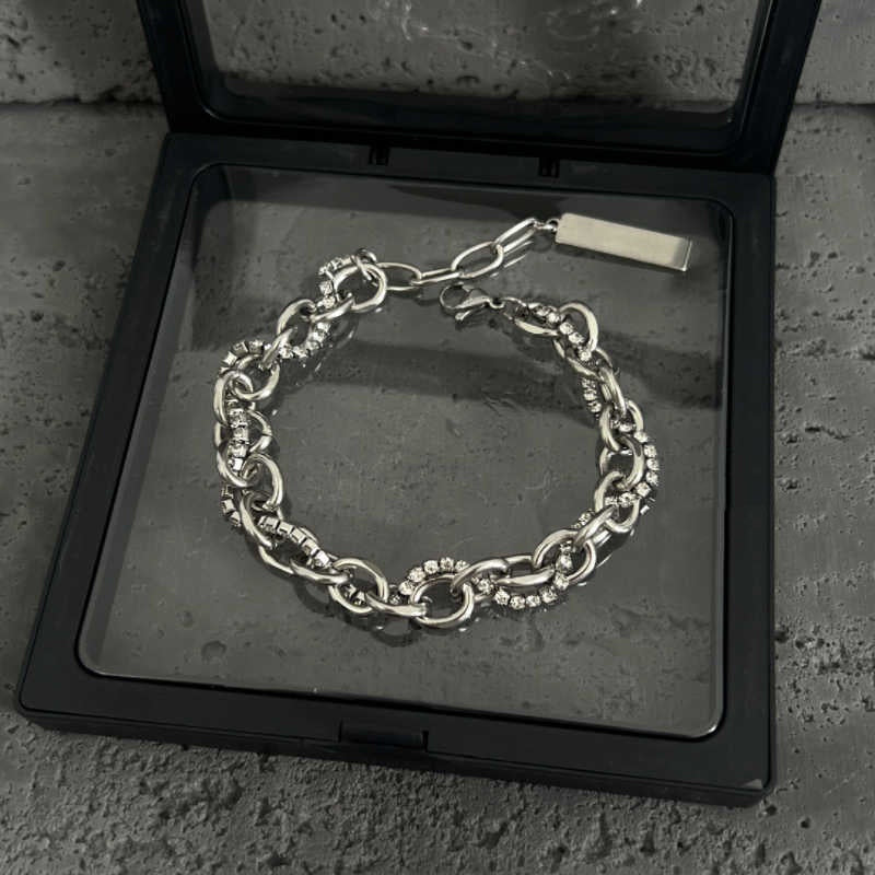 Double-layer Cuban Diamond High-grade Men's And Women's Bracelet