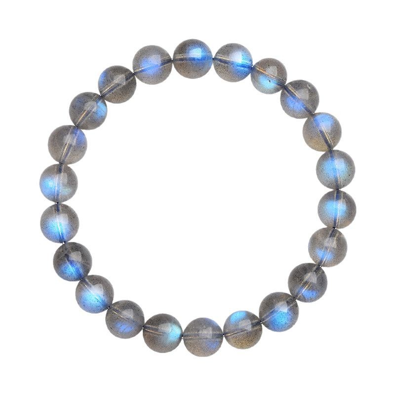 7A Level Natural Gray Moonstone Blue Light Ball Bracelet