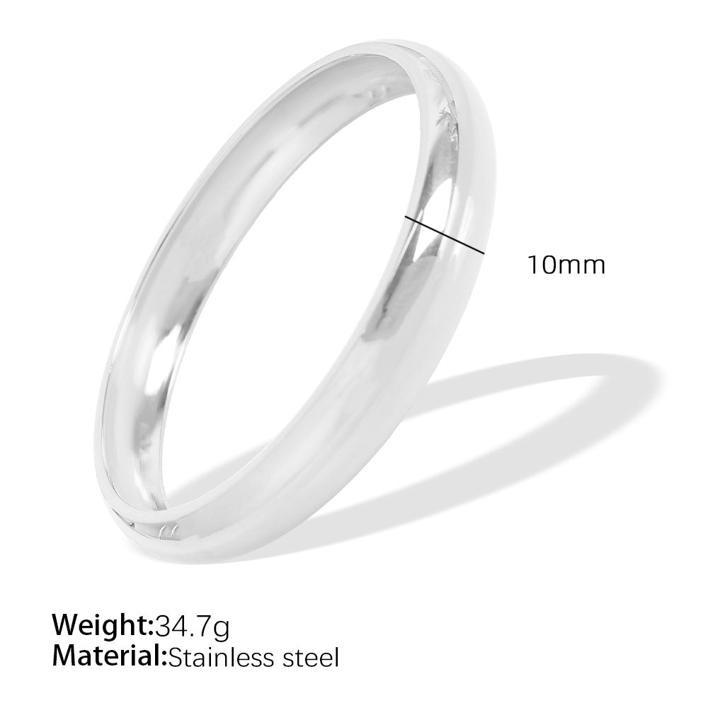 Metal Glossy Surface Simple Bracelet Wide Face