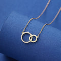 Women's Simple Design Asymmetrical Size Double Ring Clavicle Necklace Versatile