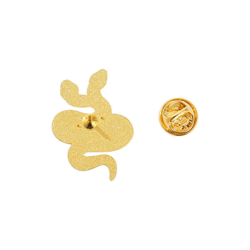 Broche de aleación con forma de serpiente de dibujos animados, broche de goteo de aceite para hombres y mujeres, accesorios