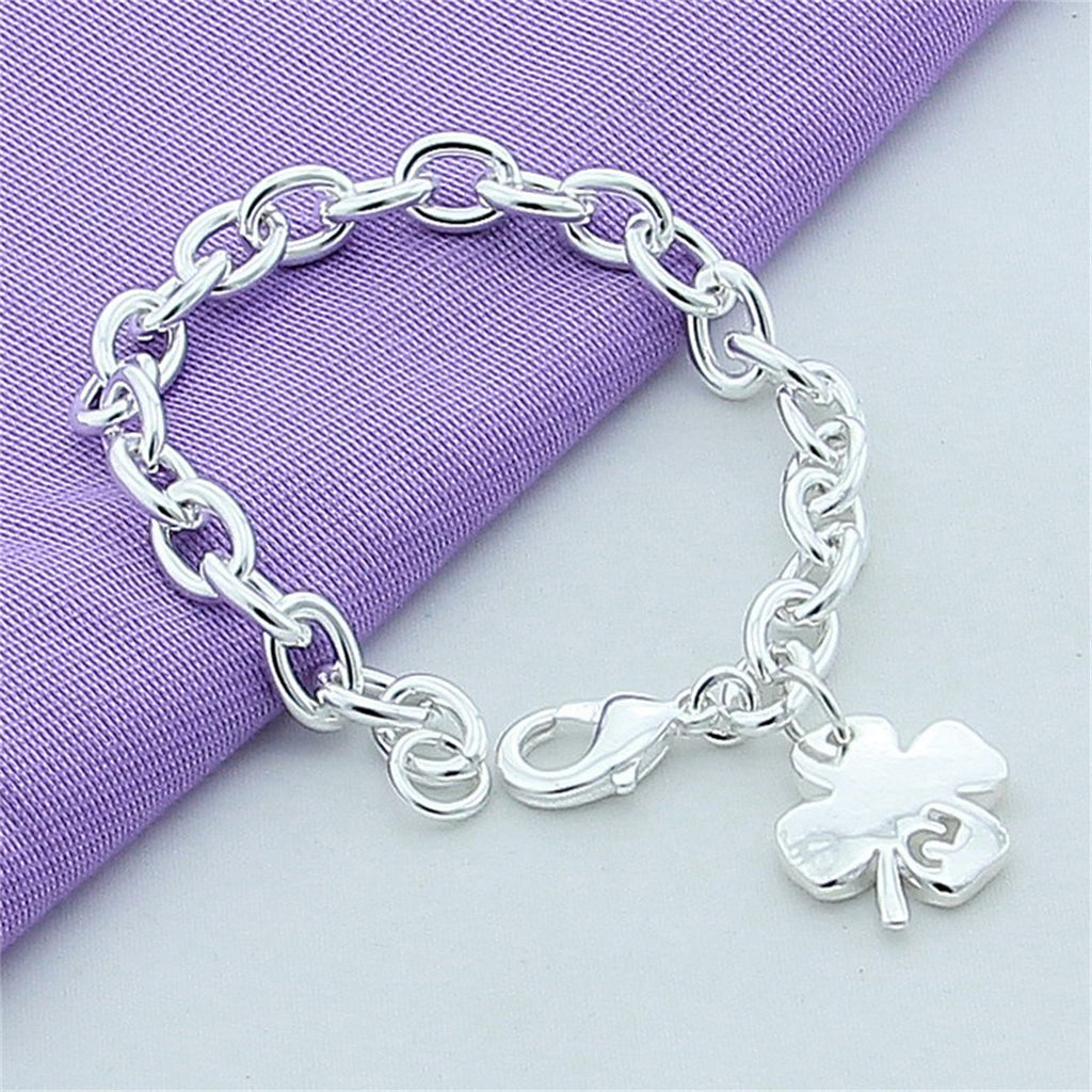 925 Silver Plated Clover Bracelet