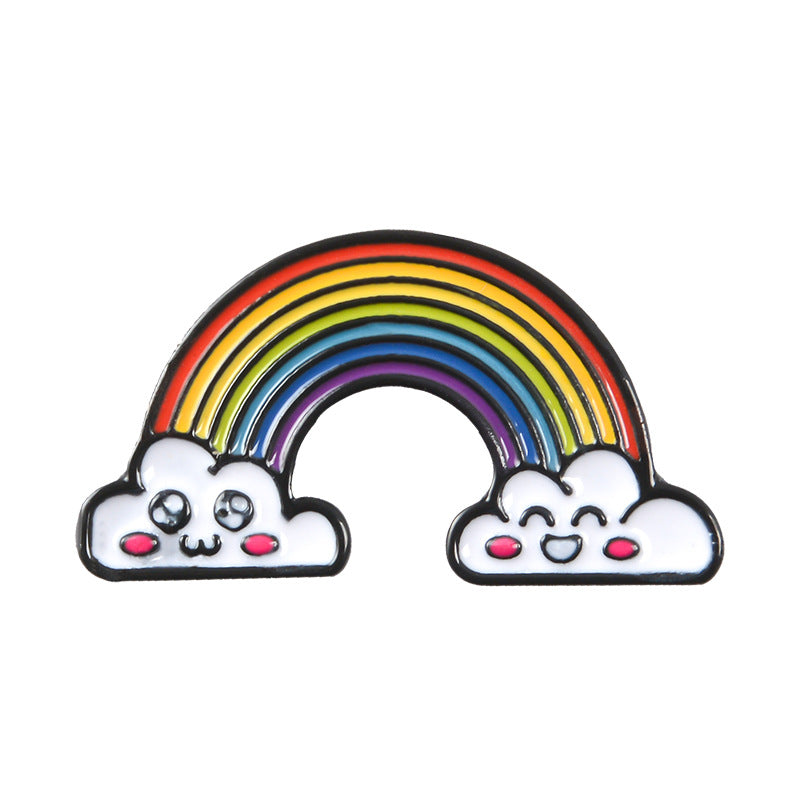 Broche de insignia de nube arcoíris creativa