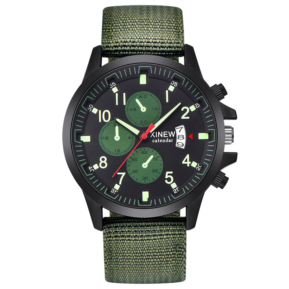 Herrenmarkenuhren, modische Militär-Sportuhr mit Nylonarmband