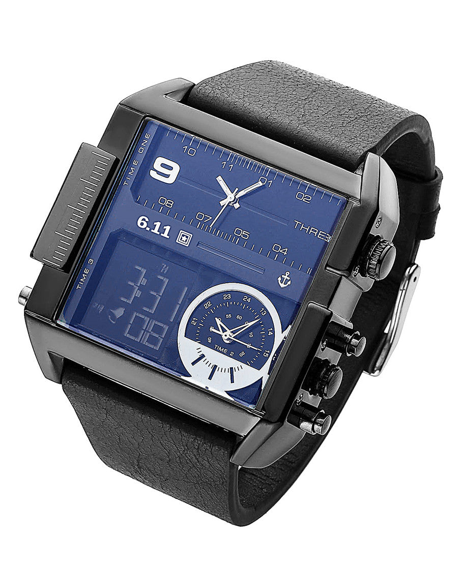 Reloj electrónico 611 fecha 8145 cuenta regresiva impermeable retroiluminación luminosa doble pantalla