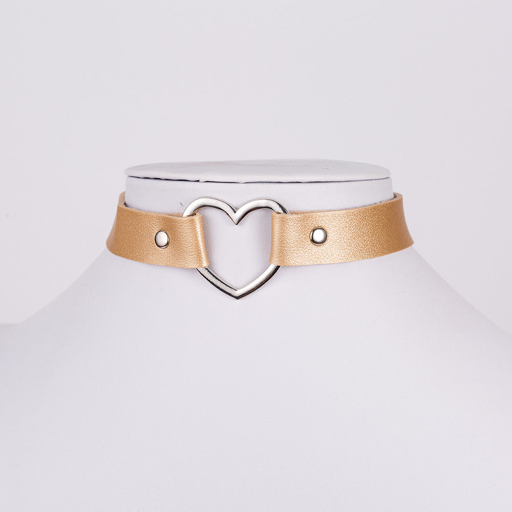 Punk leather necklace