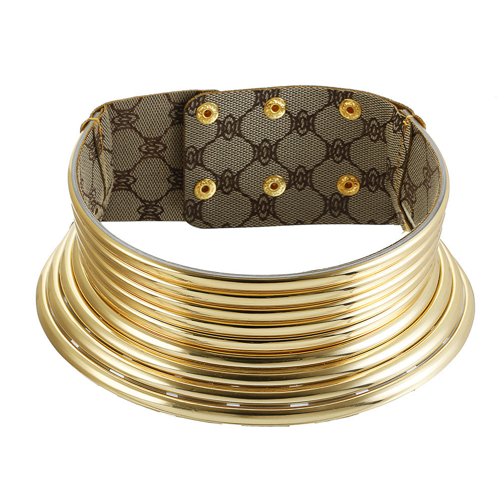 Juego de collar y pulsera tribal africano exagerado