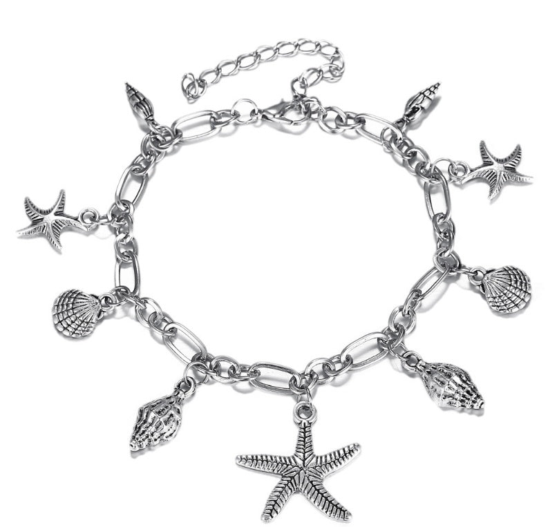 Boho Welle Schildkröten Anhänger Fußkettchen Für Frauen Muschel Fußkettchen Am Bein Böhmischer Fuß Meer Schmuck