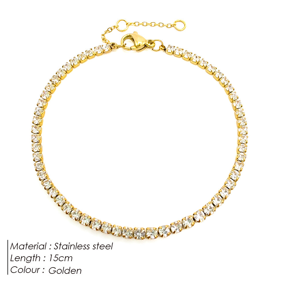 Women's Zircon Stainless Steel Rhinestone Bracelet