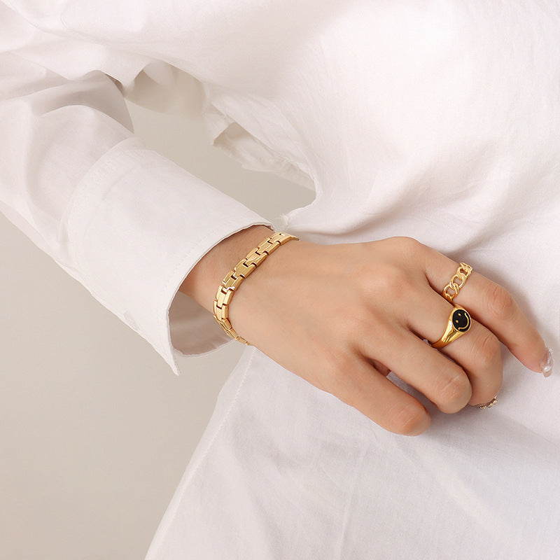 Women's Solid Color Titanium Steel Strap Bracelet