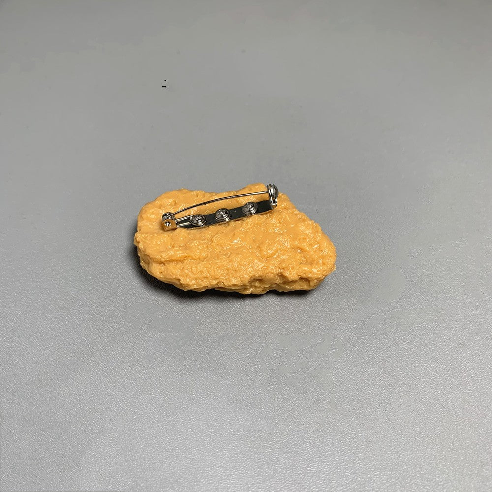 Juego de simulación de alitas de pollo frito e insignia de comida