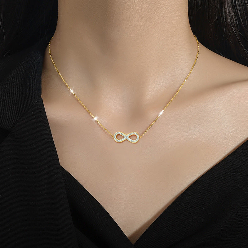 Schleifenaugen Minimalistische Ofen-Echtgoldkette für Damen