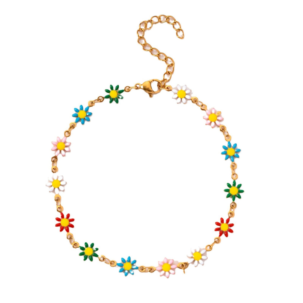 Edelstahl farbige Schmetterling Fünfstern Blume Armband
