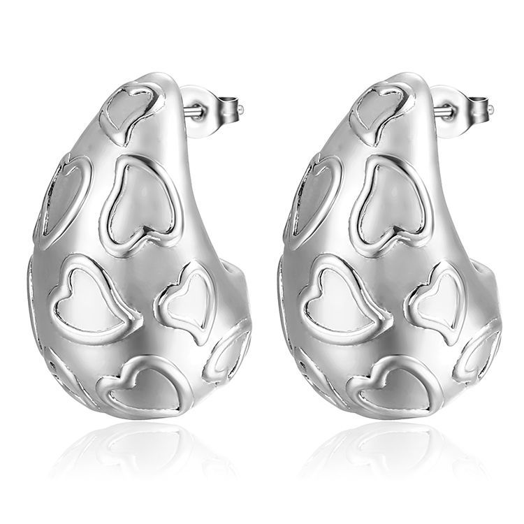 Pendientes de gota de acero inoxidable de moda para mujer