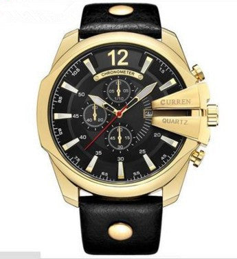 Modische Herrenuhr mit großem Zifferblatt und drei Hilfszifferblättern