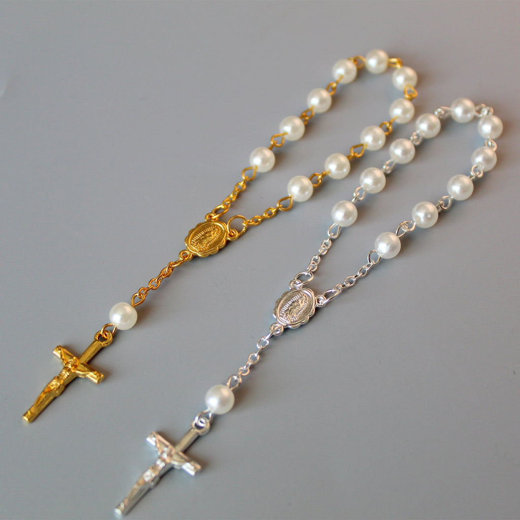 Cuentas Perlas Cruz Luna Llena Pulsera de Bendición Joyería de Moda