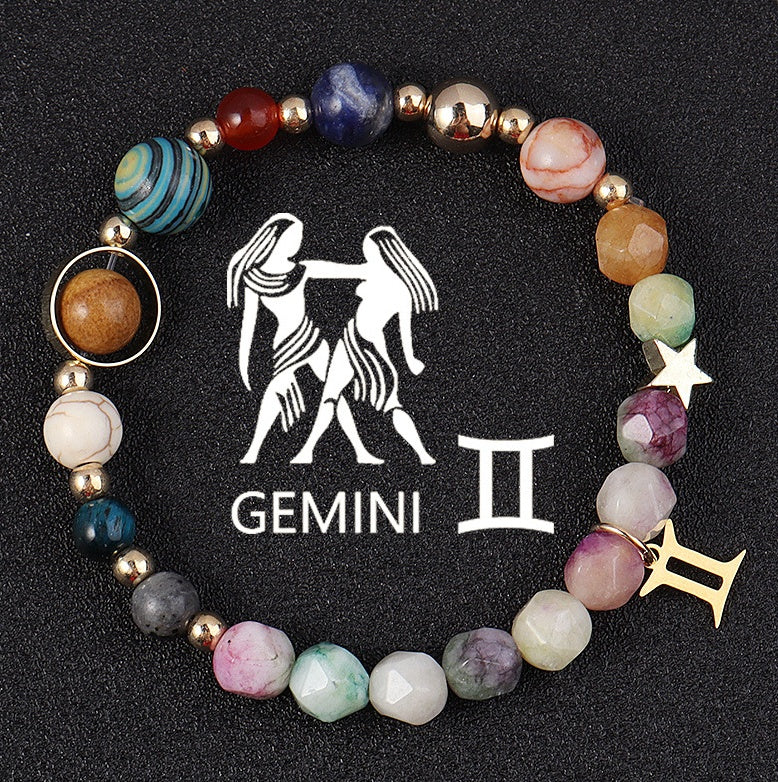 Twelve Constellation Constellation Bracelet Natural Stone Cut Color