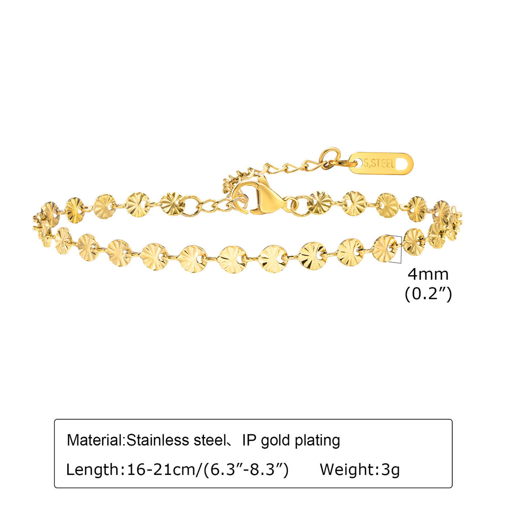 Steel Wafer Bracelet Golden Versatile