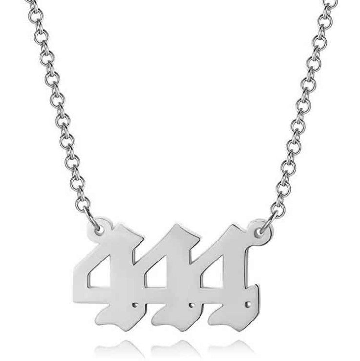 Collar corto para mujer con colgante de número angelical 0-9