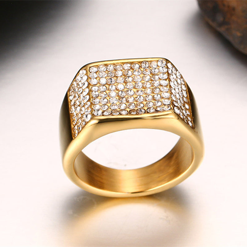 Herrenring aus Titanstahl mit Diamant