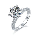 Anillo de moissanita con baño de oro blanco y plata S925 para mujer